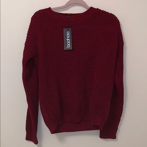 NWT boohoo burgundy sweater